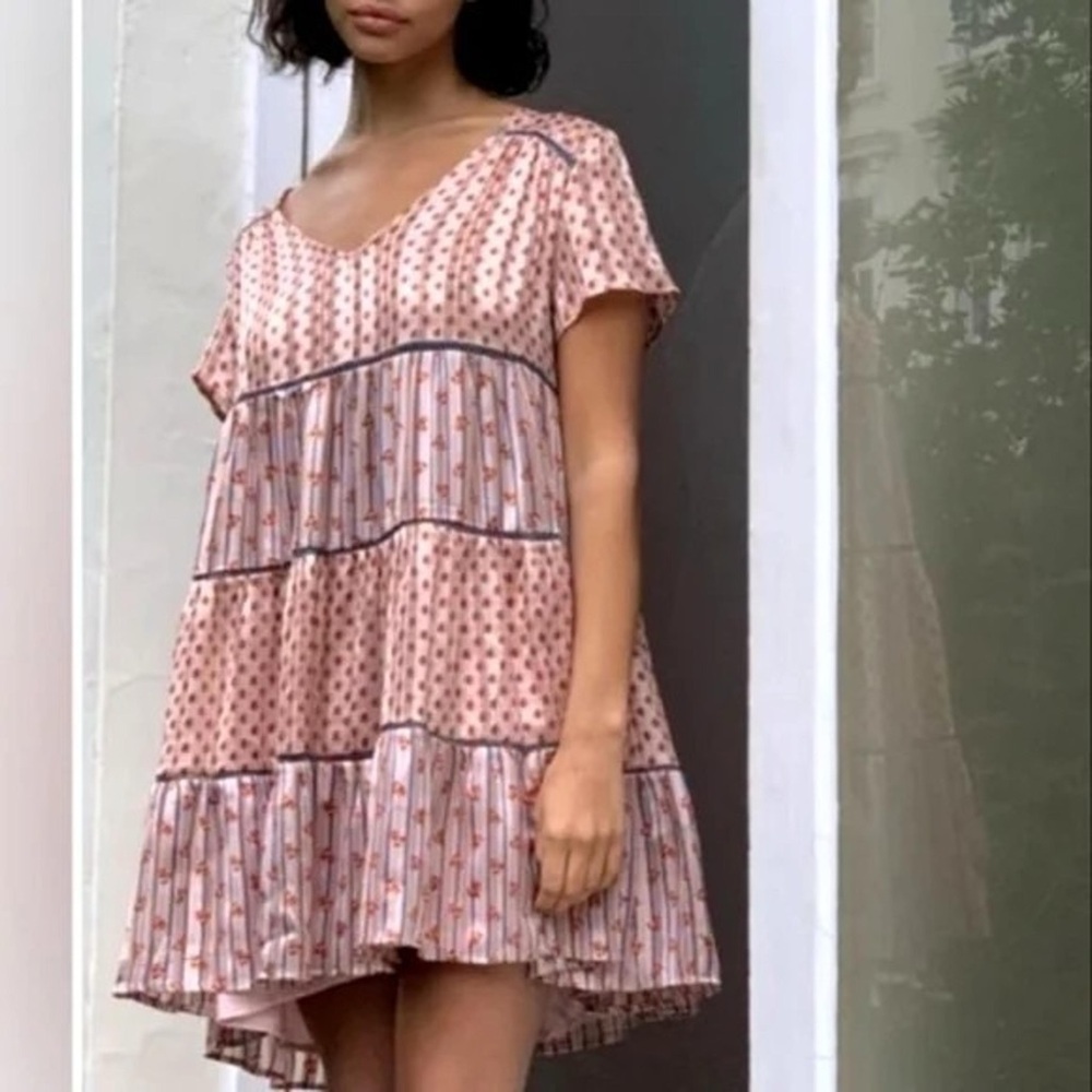Urban Outfitters Pink Tiered Dress